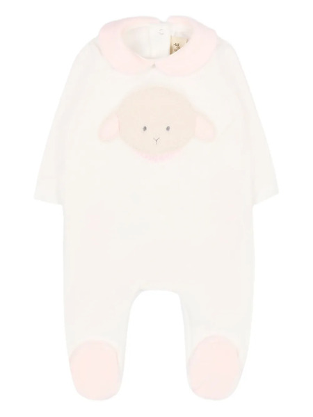  Le Boo Beebè Sheep Embroidered Babygrow - White 