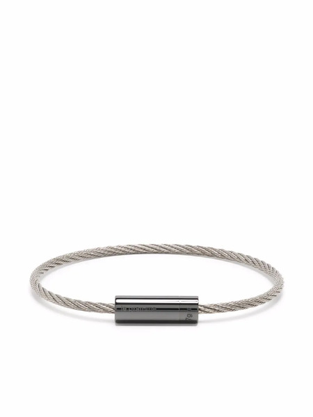  Le Gramme 5g Polished Ceramic Cable Bracelet - Silver 