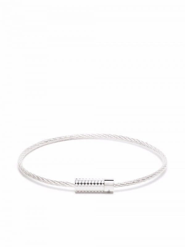  Le Gramme 9g Pyramid Cable Bracelet - Silver 