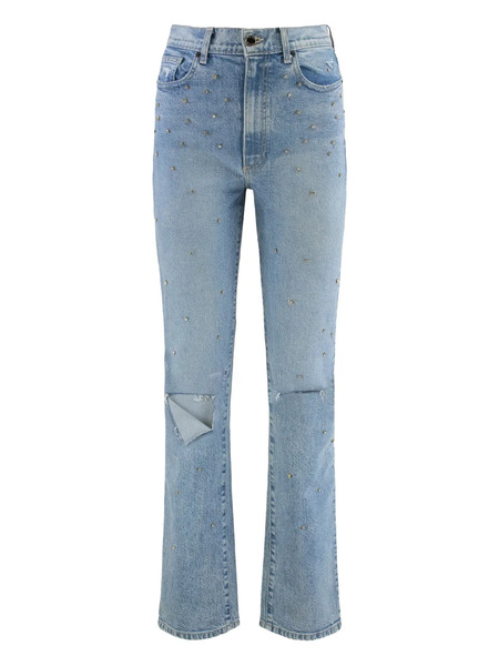  Le Jean Studded Distressed Jeans - Blue 