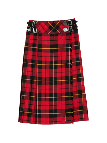  Le Kilt Buckle Tartan Skirt - Red 