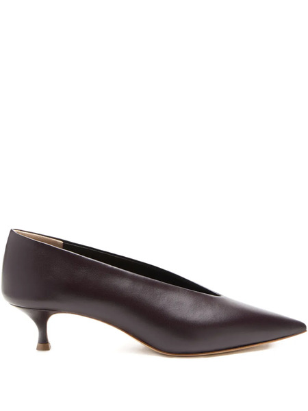  Le Monde Beryl 40mm Babouche Pointed-toe Leather Pumps - Purple 