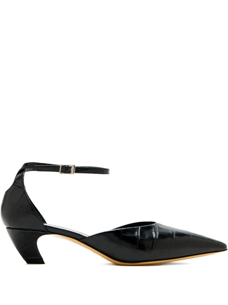  Le Monde Beryl 45mm Crocodile-effect Pumps - Black 