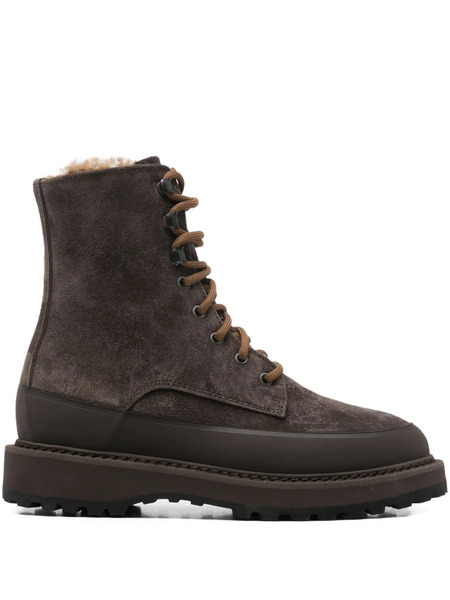  Le Monde Beryl 35mm Dolomite Lace-up Shearling Boots - Brown 