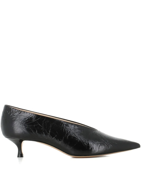  Le Monde Beryl Pointed-toe Leather Pumps - Black 