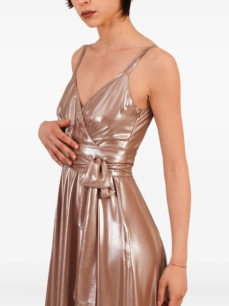  Le Rjtange Metallic Wrap Dress - Brown 