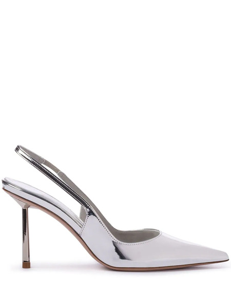  Le Silla Bella 80mm Metallic Slingback Pumps - Silver 