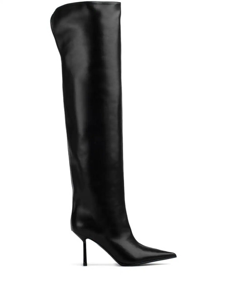 Le Silla Bella 120mm Pointed-toe Leather Boots - Black 