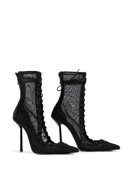  Le Silla Colette Embellished Lace-up Boots - Black 