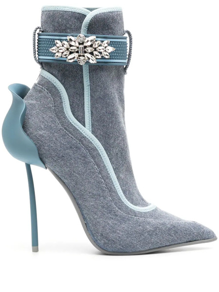 Le Silla Eagles 105mm Denim Boots - Blue 