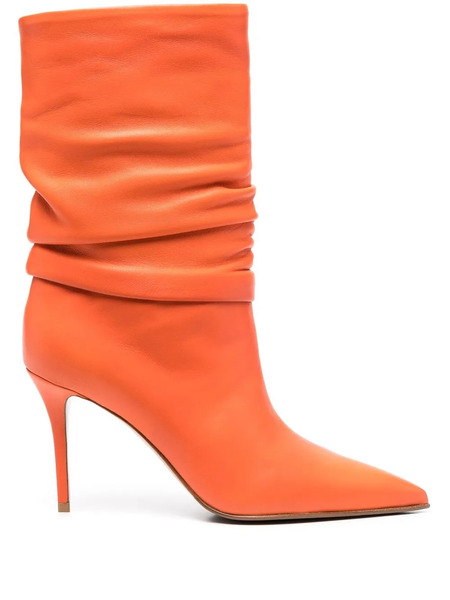  Le Silla Eva Ruched Ankle Boots - Orange 