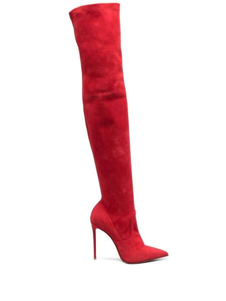  Le Silla Eva Stretch Suede-leather Boots - Red 