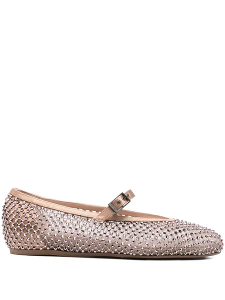  Le Silla Gilda Embellished Ballet Flats - Neutrals 