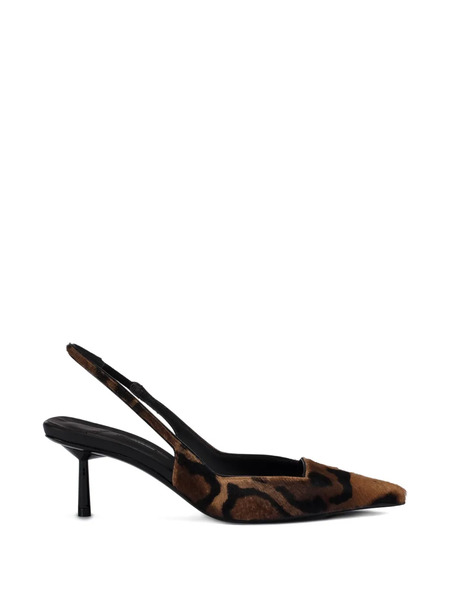  Le Silla 70mm Amelia Slingback Leopard Pumps - Brown 