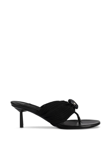  Le Silla Numa Pleated Embellishment Sandals - Black 