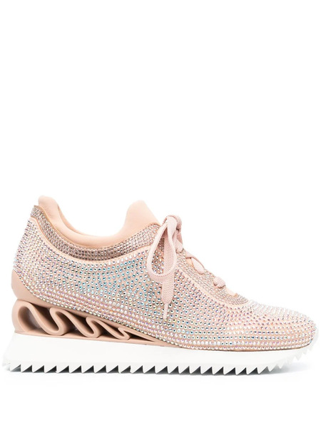  Le Silla Reiko Wave Crystal-embellished Sneakers - Pink 