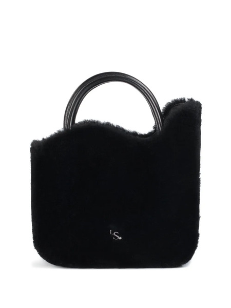  Le Silla Small Ivy Shearling Tote Bag - Black 