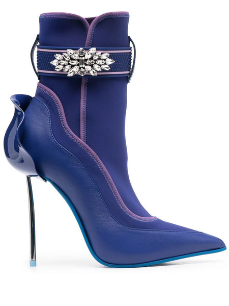  Le Silla Snorkeling 120mm Crystal-embellished Ankle Boots - Blue 