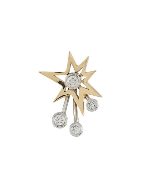  Le Ster 18kt Yellow And White Gold Diamond Rocket Left Earring 