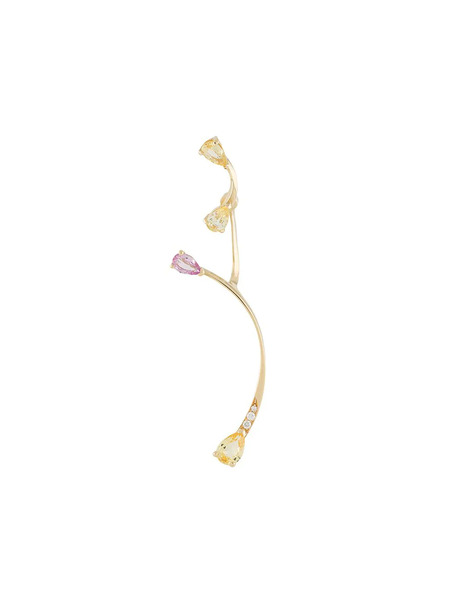  Le Ster 18kt Yellow Gold Diamond Lemon Flare Left Ear Stud With Rose More Jacket 