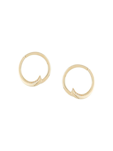  Le Ster 18kt Yellow Gold Diamond Pin Wheel Hoop Earrings 