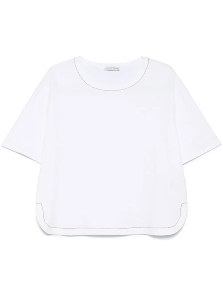  Le Tricot Perugia Bead-embellished T-shirt - White 