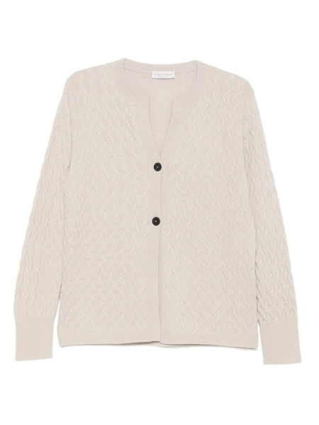  Le Tricot Perugia Button Cable-knit Cardigan - Neutrals 
