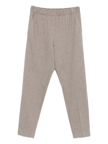  Le Tricot Perugia Herringbone-pattern Trousers - Neutrals 