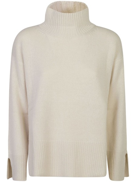  Le Tricot Perugia Slit-cuff Turtle Neck - Neutrals 