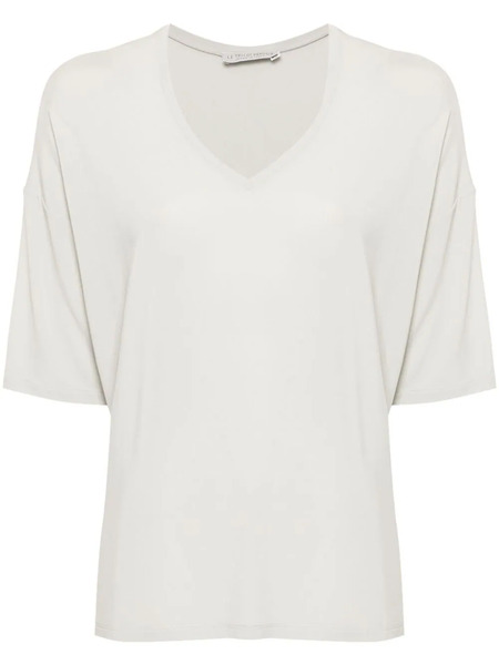 Le Tricot Perugia V-neck Drop-shoulder T-shirt - Grey 