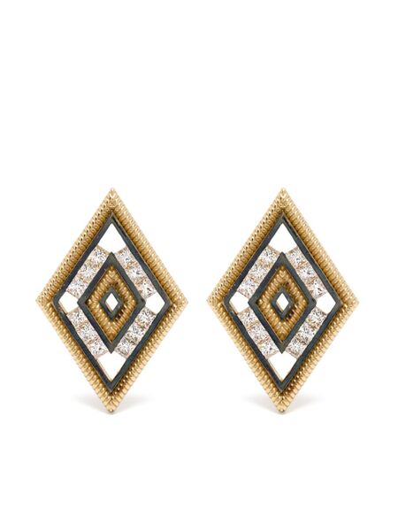  Leandra 18k Yellow Gold Cabo Rombo Diamond Earrings 