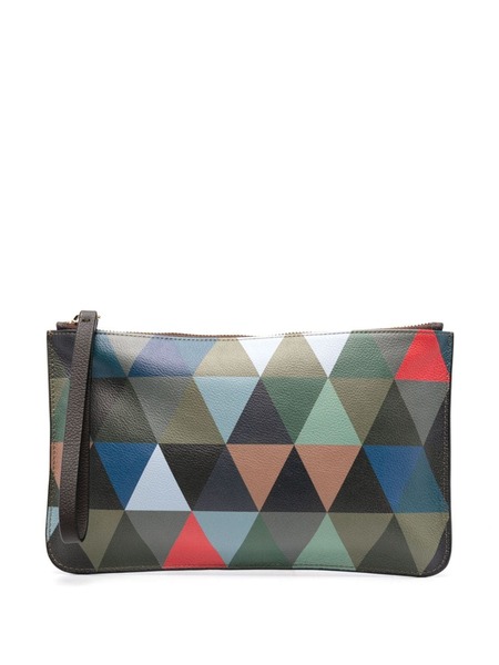  Leathersmith Of London Geometric-pattern Pebbled Leather Wallet - Blue 