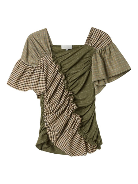  Lee Mathews Betty Ruffled Blouse - Green 