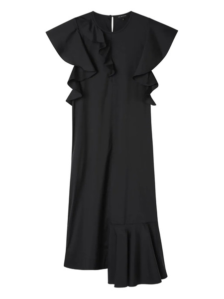  Lee Mathews Ruffle-detail Midi Dress - Black 