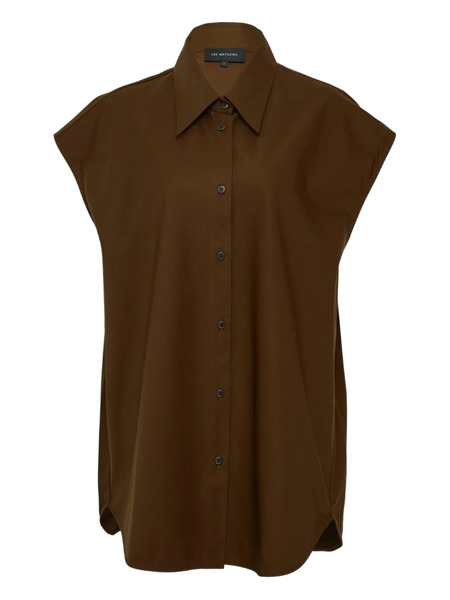 Lee Mathews Spencer Sleeveless Shirt - Brown 