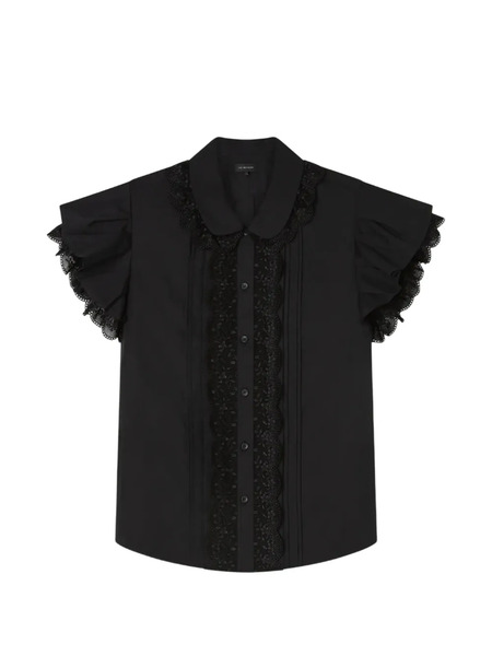  Lee Mathews Tari Ruffled Lace Shirt - Black 