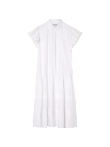  Lee Mathews Tari Ruffled Midi Dress - White 