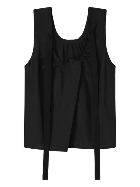  Lee Mathews Tie-front Ruffled Top - Black 
