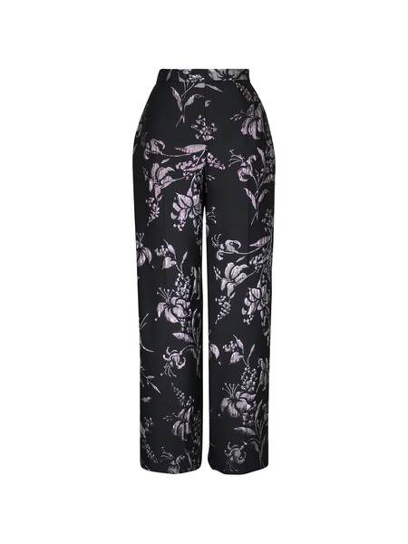  Lela Rose Floral Trousers - Black 