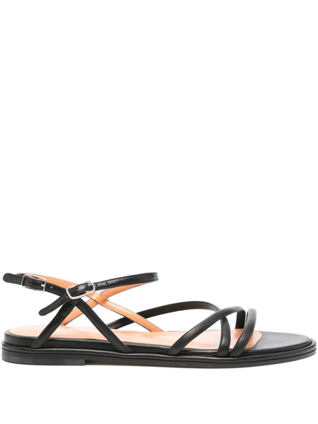  Lella Baldi Leather Buckle Sandals - Black 