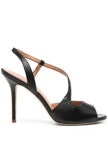  Lella Baldi 95mm Leather Sandals - Black 