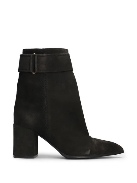  Lella Baldi 75mm Pointed-toe Suede Ankle Boots - Black 