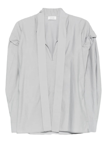  Lemaire Ascot Puffed-sleeve V-neck Top - Blue 