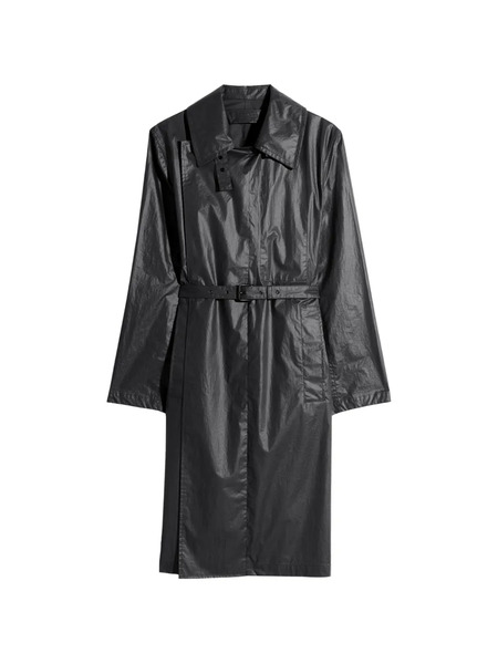  Lemaire Belted Collar Wrap Coat - Black 