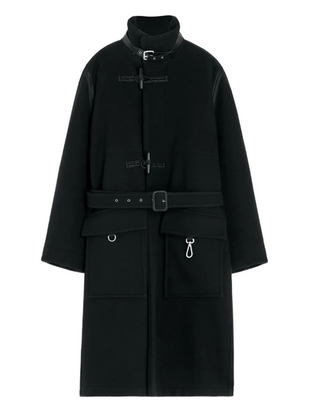  Lemaire Belted Toggle-fastening Coat - Black 
