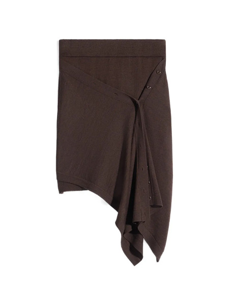  Lemaire Buttoned Asymmetric Skirt - Brown 
