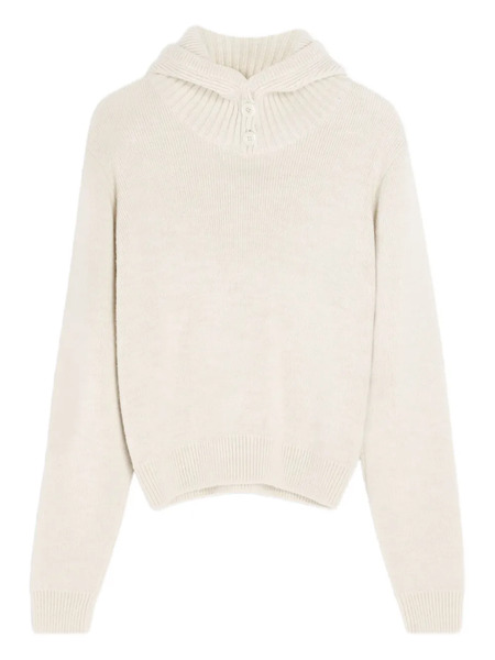  Lemaire Buttoned Ribbed-knit Sweater - Neutrals 