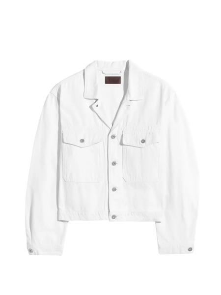  Lemaire Buttoned Trucker Jacket - White 