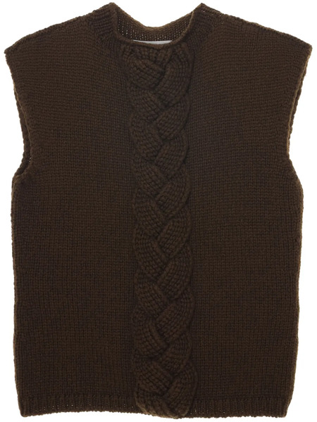  Lemaire Cable-knit Vest - Brown 