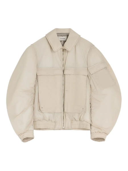  Lemaire Detachable-collar Zip-up Puffer Jacket - Neutrals 